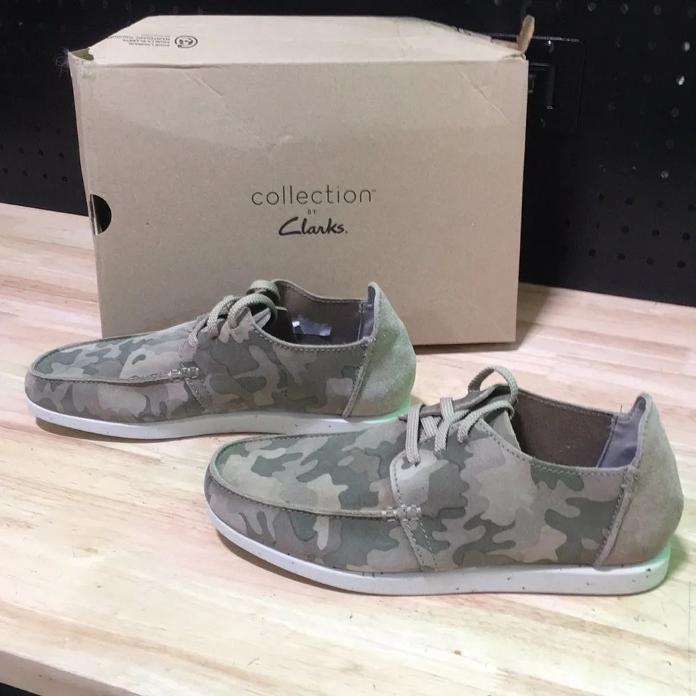New WB‎ Mens Clarks Collection Men's Camouflage Casual Lace-Up Shoes